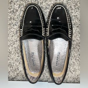 SPERRY Top Sider / EUC Black Patent Leather Penny Loafers / Womens 6M
